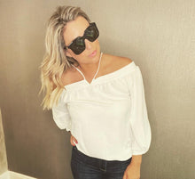 Load image into Gallery viewer, WHITE OFF THE SHOULDER BLOUSE