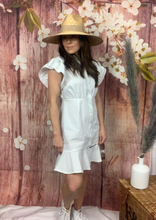 Load image into Gallery viewer, WHITE FRILL DRESS