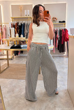 Load image into Gallery viewer, BLACK STRIPE POCKET TROUSERS
