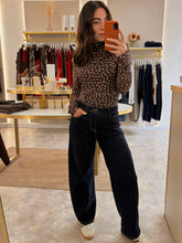 Load image into Gallery viewer, BROWN POLKA DOT RUCHED MESH TOP
