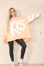 Load image into Gallery viewer, PEACH OVERSIZED KISS LOGO HOODIE

