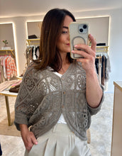 Load image into Gallery viewer, CROCHET BATWING CARDIGAN - taupe
