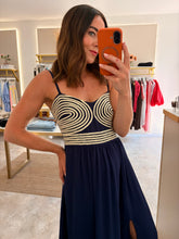 Load image into Gallery viewer, NAVY CONTRAST BODY MAXI DRESS

