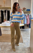 Load image into Gallery viewer, SOFT STRIPE LACE TRIM KNIT
