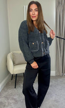 Load image into Gallery viewer, GREY PLAIT DETAIL CARDIGAN
