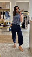 Load image into Gallery viewer, NAVY FRONT POCKET TROUSERS

