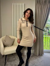 Load image into Gallery viewer, CREAM BUTTONED KNIT DRESS
