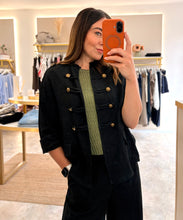 Load image into Gallery viewer, LINEN MILITARY JACKET - black
