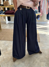 Load image into Gallery viewer, INDIGO WIDE LEG POCKET TROUSERS
