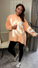 Load image into Gallery viewer, PEACH OVERSIZED KISS LOGO HOODIE
