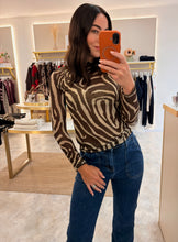 Load image into Gallery viewer, ZEBRA PRINT SEMI SHEER LAYERING TOP - brown
