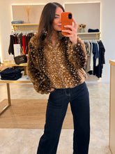 Load image into Gallery viewer, BAMBI PRINT FAUX FUR ZIP UP JACKET

