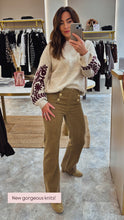 Load image into Gallery viewer, EMBROIDERED SLEEVE KNIT
