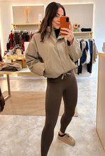 Load image into Gallery viewer, ECRU FUNNEL NECK BOMBER JACKET
