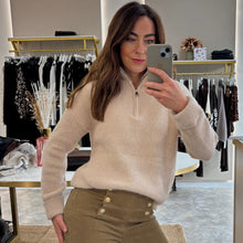 Load image into Gallery viewer, SOFT KNIT HALF ZIP JUMPER WITH TURN UP CUFFS
