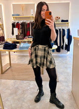 Load image into Gallery viewer, CHECKED TIE FRONT OVERLAY MINI SKORT
