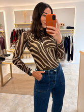 Load image into Gallery viewer, ZEBRA PRINT SEMI SHEER LAYERING TOP - brown
