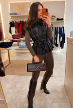 Load image into Gallery viewer, NAVY CHECK DRAWSTRING WAISTCOAT
