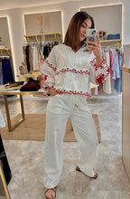 Load image into Gallery viewer, SOFT STRETCH DENIM WIDE LEG TROUSERS - off white
