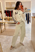 Load image into Gallery viewer, LA CALIFORNIA VASITY KNIT CARDIGAN - cream/brown
