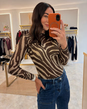 Load image into Gallery viewer, ZEBRA PRINT SEMI SHEER LAYERING TOP - brown
