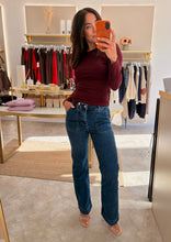 Load image into Gallery viewer, FLEECE LINED LONG SLEEVE BASIC TOP - wine
