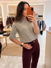 Load image into Gallery viewer, ELBOW LENGTH FRILL SLEEVE KNIT  - mushroom
