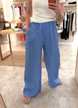 Load image into Gallery viewer, CORNFLOUR BLUE PINSTRIPE LINEN BLEND TROUSER
