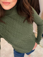 Load image into Gallery viewer, CHEVRON FRILL DETAIL KNIT -khaki
