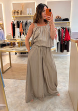 Load image into Gallery viewer, BUBBLE HEM TROUSER CO-ORD - mink (longer leg length)
