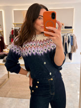 Load image into Gallery viewer, FAIR ISLE ROUND NECK CARDIGAN - navy
