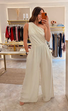 Load image into Gallery viewer, ONE SHOULDER RUCHED JUMPSUIT - cream
