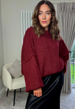 Load image into Gallery viewer, BURGUNDY OVERSIZED KNIT JUMPER
