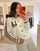 Load image into Gallery viewer, LA CALIFORNIA VASITY KNIT CARDIGAN - cream/brown
