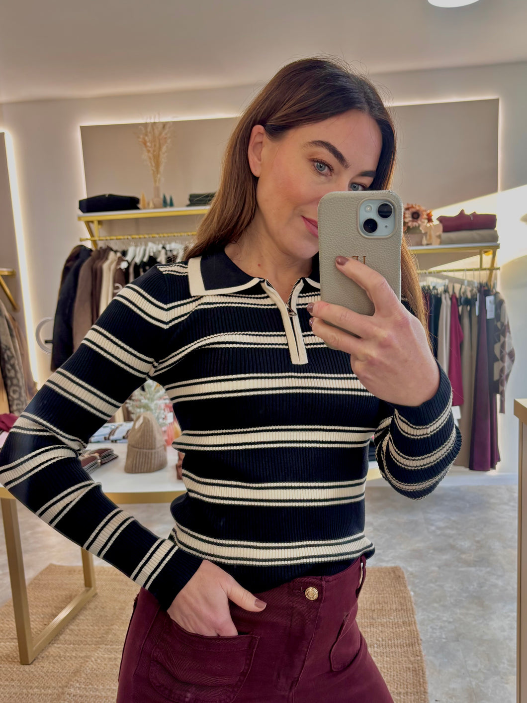 MONOCHROME 1/4 ZIP TOP