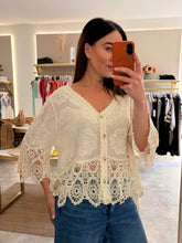 Load image into Gallery viewer, CROCHET LACE COTTON CARDIGAN -cream
