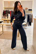 Load image into Gallery viewer, BUTTON TOP AND TROUSER COORD - navy
