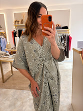 Load image into Gallery viewer, BANDANA PRINT SUMMER THROW OVER DRESS- greige
