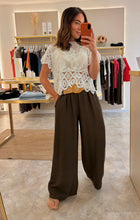Load image into Gallery viewer, SUMMER BELTED WIDE LEG TROUSERS - brown
