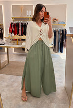 Load image into Gallery viewer, LIGHTWEIGHT FLOATY ELASTICATED SLIT BOTTOM TROUSERS - khaki
