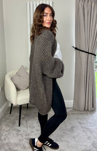 NUTMEG CHUNKY KNIT CARDIGAN