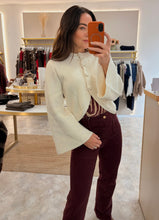 Load image into Gallery viewer, CREAM BELL SLEEVE CARDIGAN
