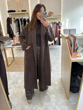 Load image into Gallery viewer, BROWN RELAXED LONGLINE COATIGAN
