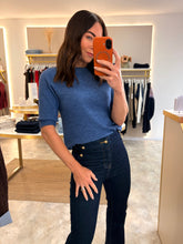 Load image into Gallery viewer, DENIM BLUE SHORT SLEEVE KNIT
