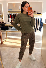 Load image into Gallery viewer, MILITARY BUTTON KNIT JUMPER - khaki
