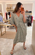 Load image into Gallery viewer, BANDANA PRINT SUMMER THROW OVER DRESS- greige
