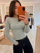 Load image into Gallery viewer, FLEECE LINED LONG SLEEVE BASIC TOP - grey
