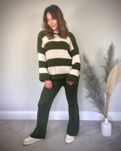Load image into Gallery viewer, KHAKI STRIPED KNIT SET

