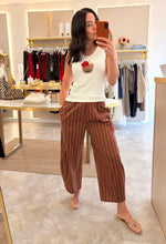 Load image into Gallery viewer, RELAXED STRIPE BARREL LEG TROUSERS - rust
