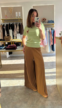 Load image into Gallery viewer, CAMEL PLISSÉ PALAZZO TROUSERS
